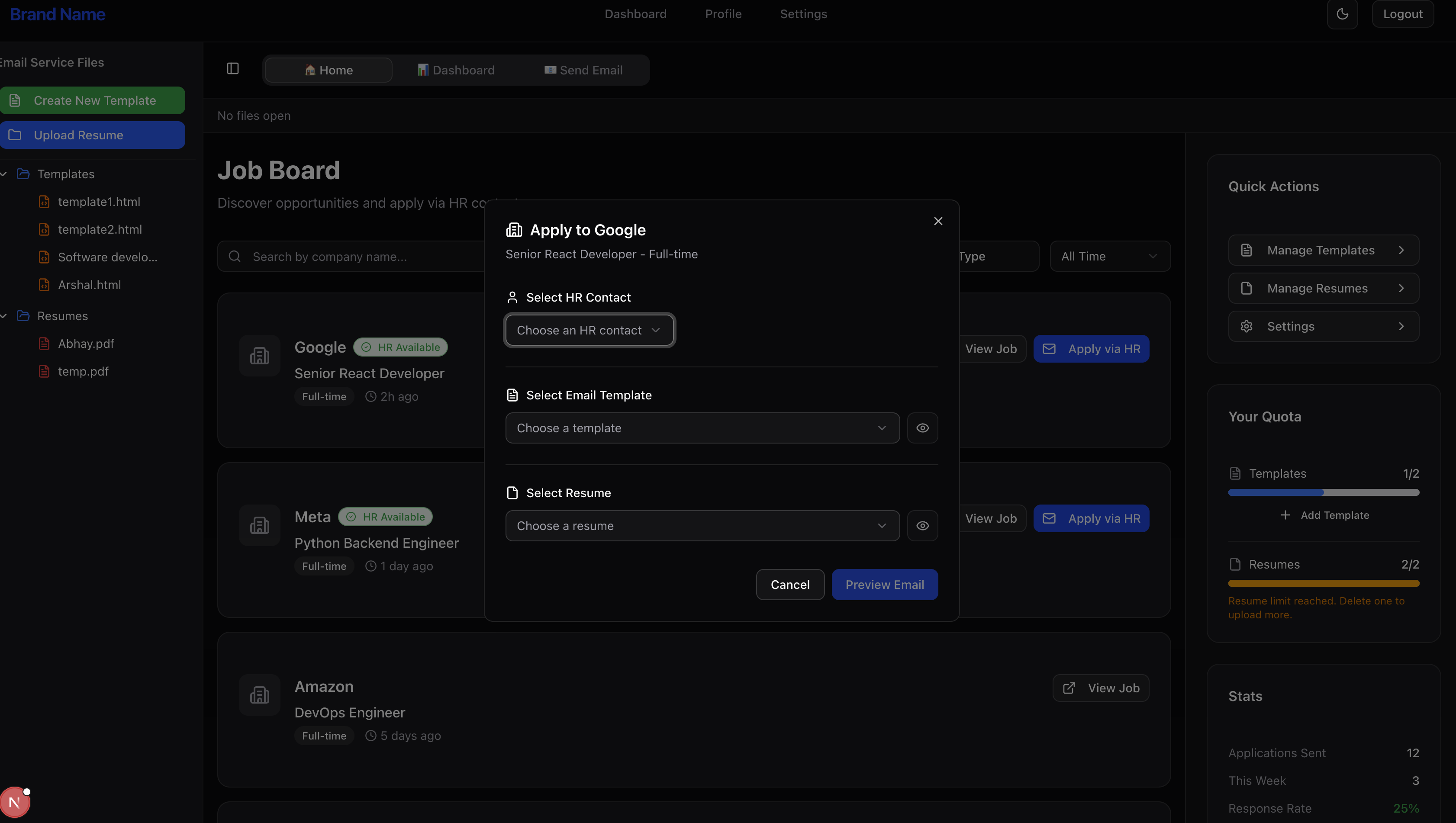 Job Apply with Bulk Mail